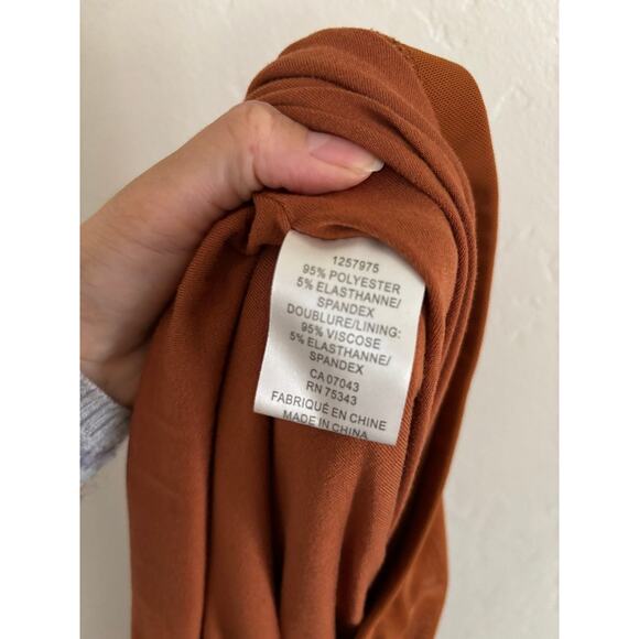 House Of Harlow 1960 Skirt Women's Small Midi Ruched High Rise Burnt Orange - Picture 9 of 9